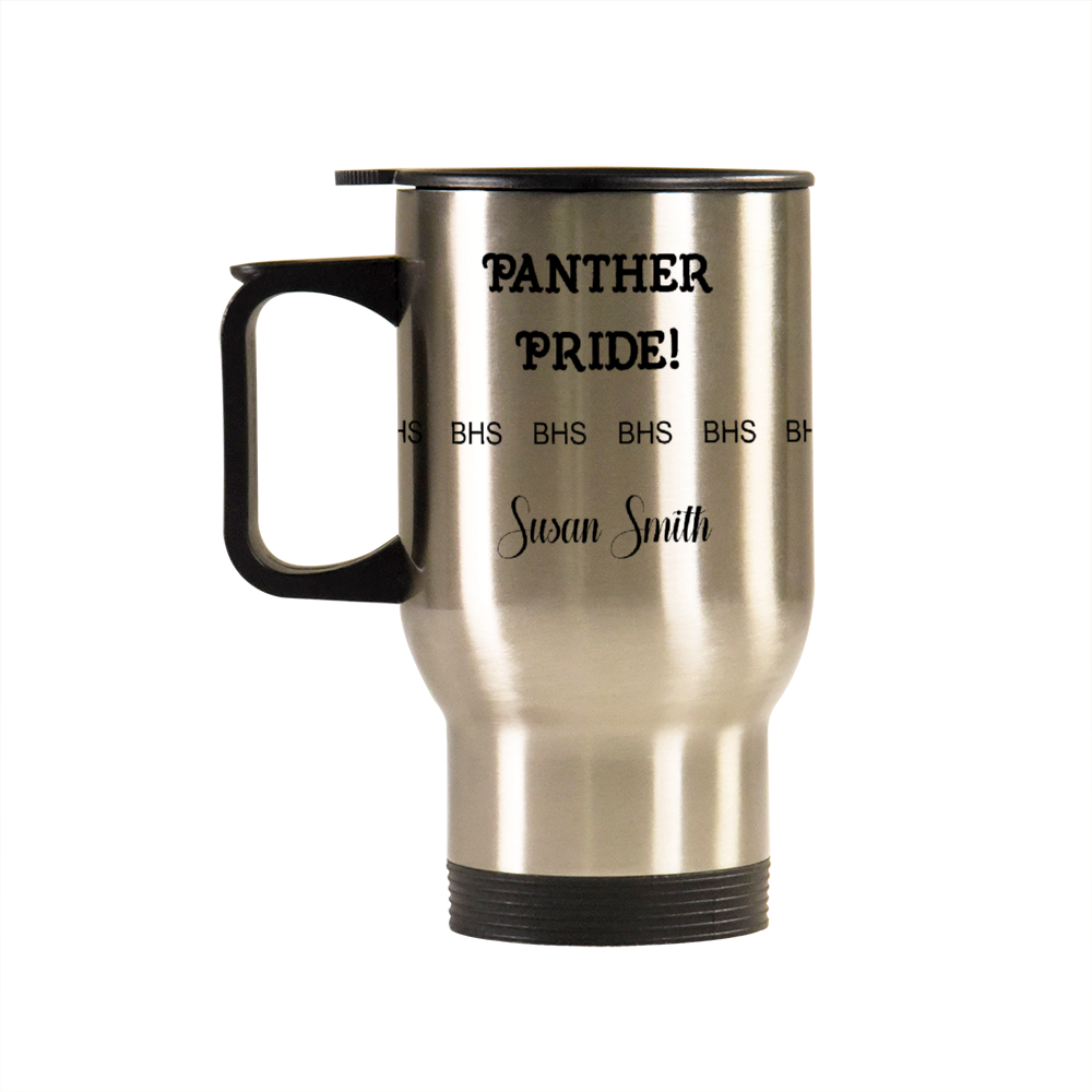 Brushed Stainless Steel Mug 15oz Personalized BHS Berwick Panthers