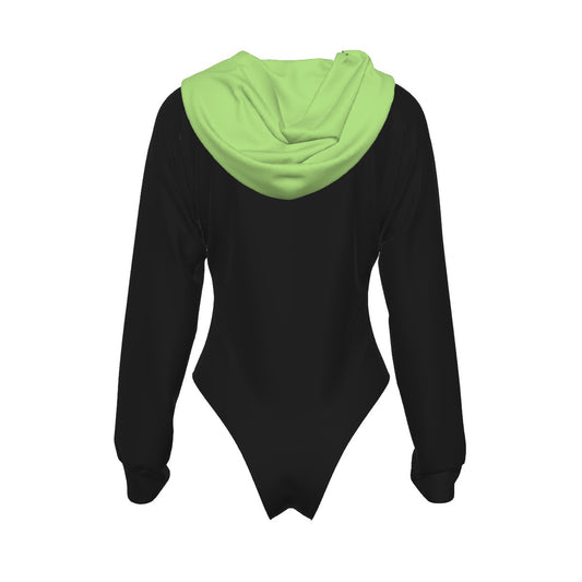 All-Over Print Women's Raglan Sleeve Hooded Bodysuit