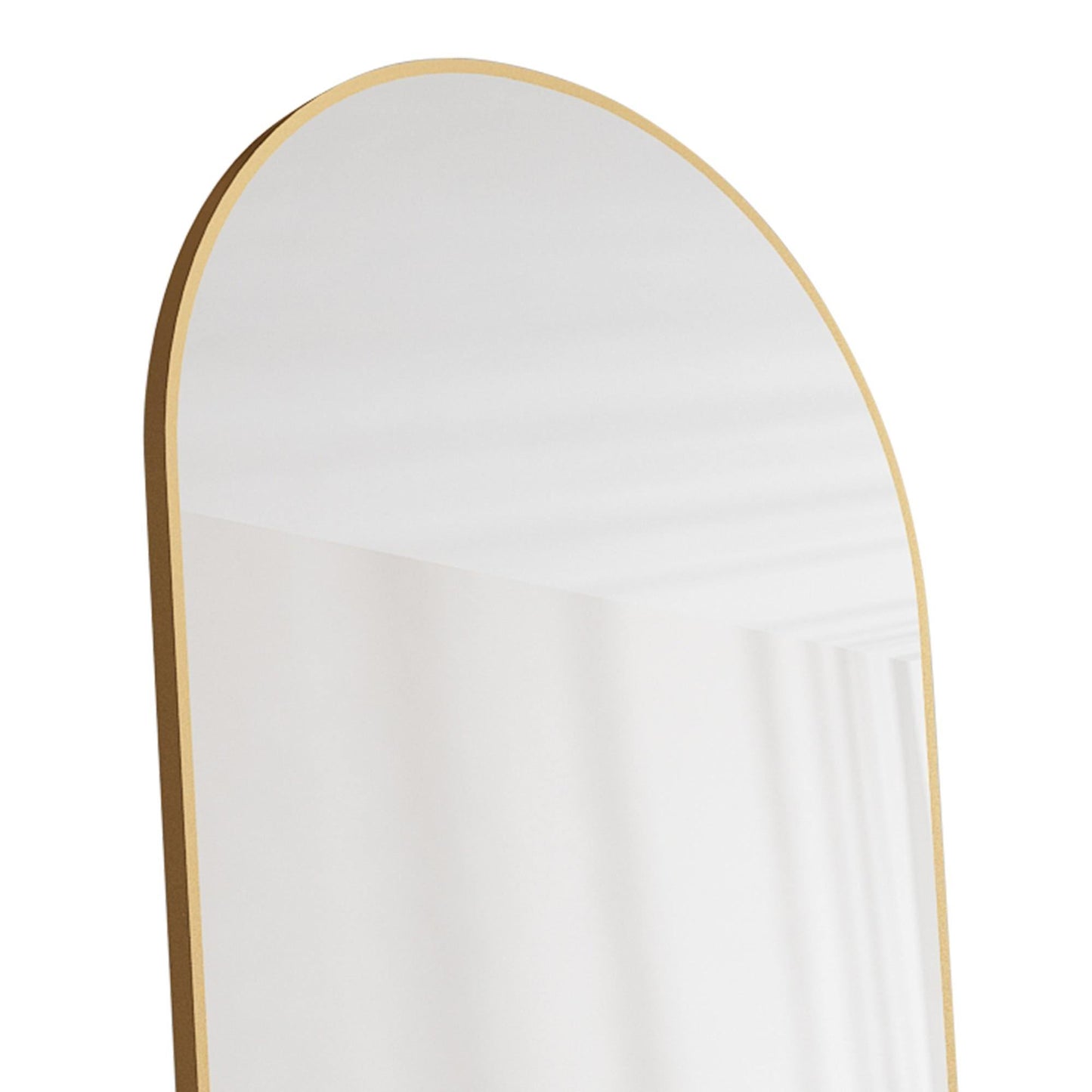 The 1st generation of floor mounted full length mirrors. Aluminum alloy metal frame arched wall mirror, bathroom makeup mirror, bedroom porch, wall mounted. Gold 60 "* 16.5"W115158172