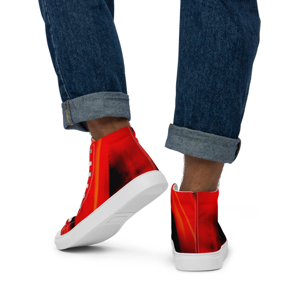 Men’s high top canvas shoes Red & Black