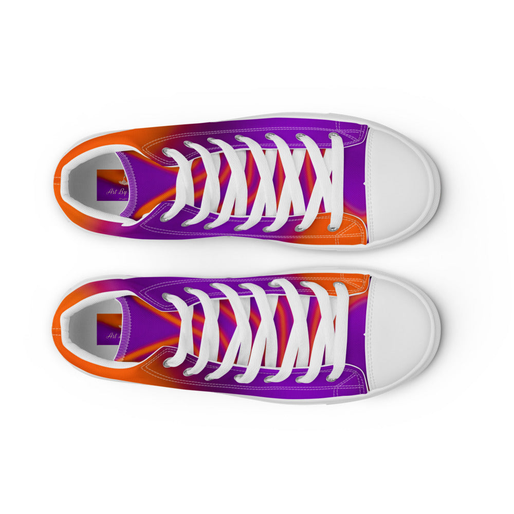 Men’s high top canvas shoes Orange & Purple