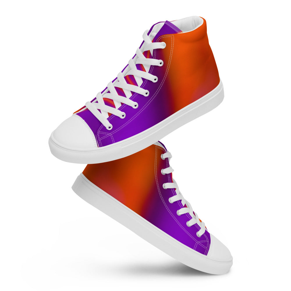 Men’s high top canvas shoes Orange & Purple