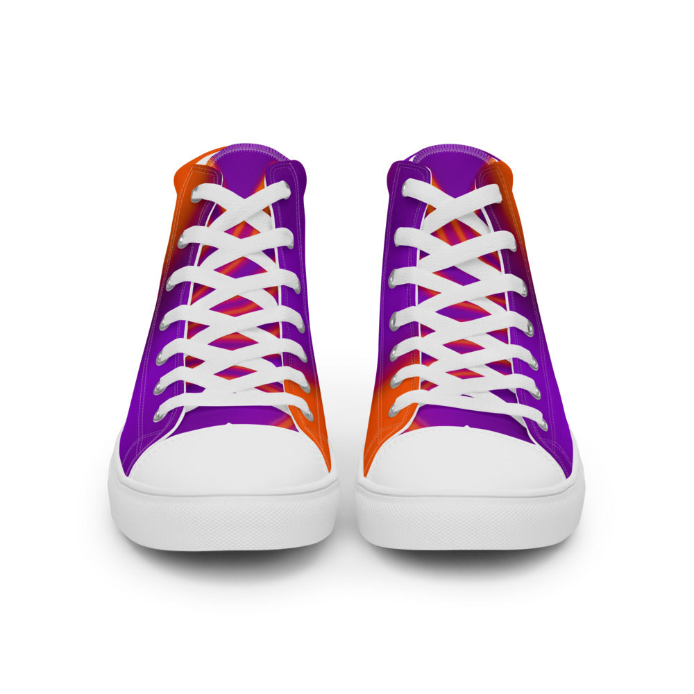 Men’s high top canvas shoes Orange & Purple