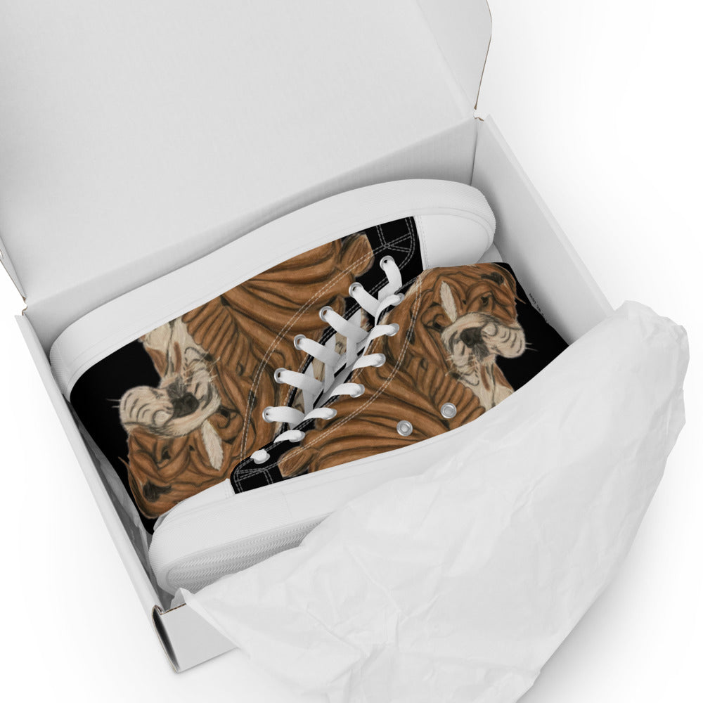 Men’s high top canvas shoes Shar Pei