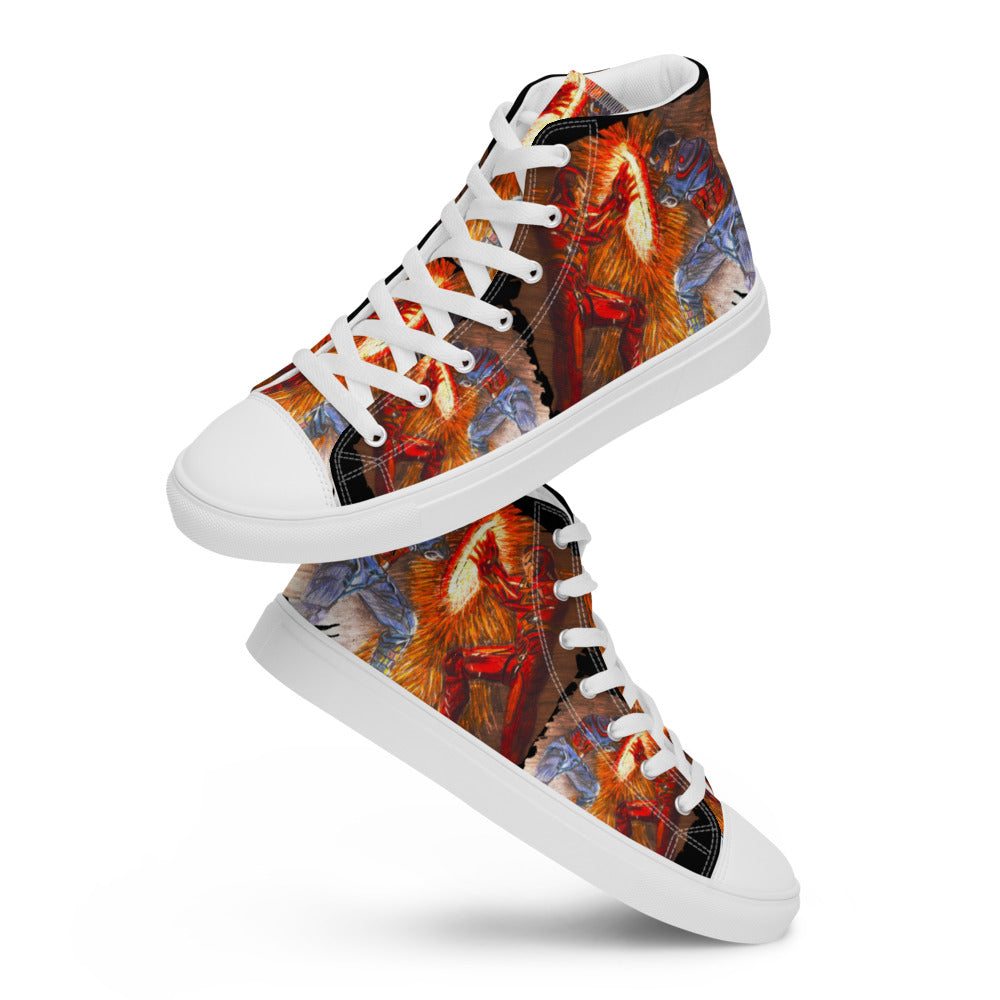 Men’s high top canvas shoes Iron Man vs Capt America