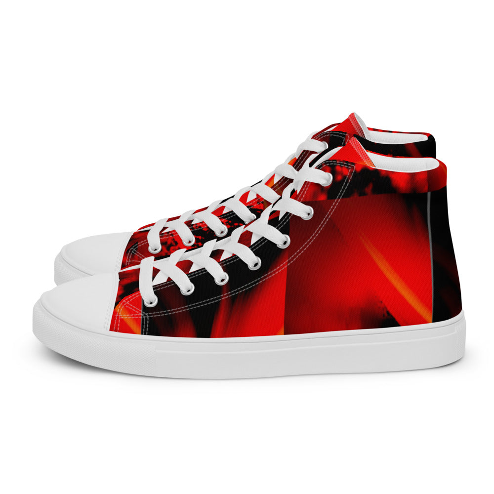 Red and Black Boys and Men’s high top canvas shoes