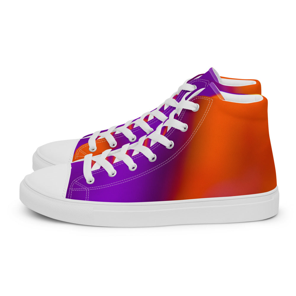 Men’s high top canvas shoes Orange & Purple