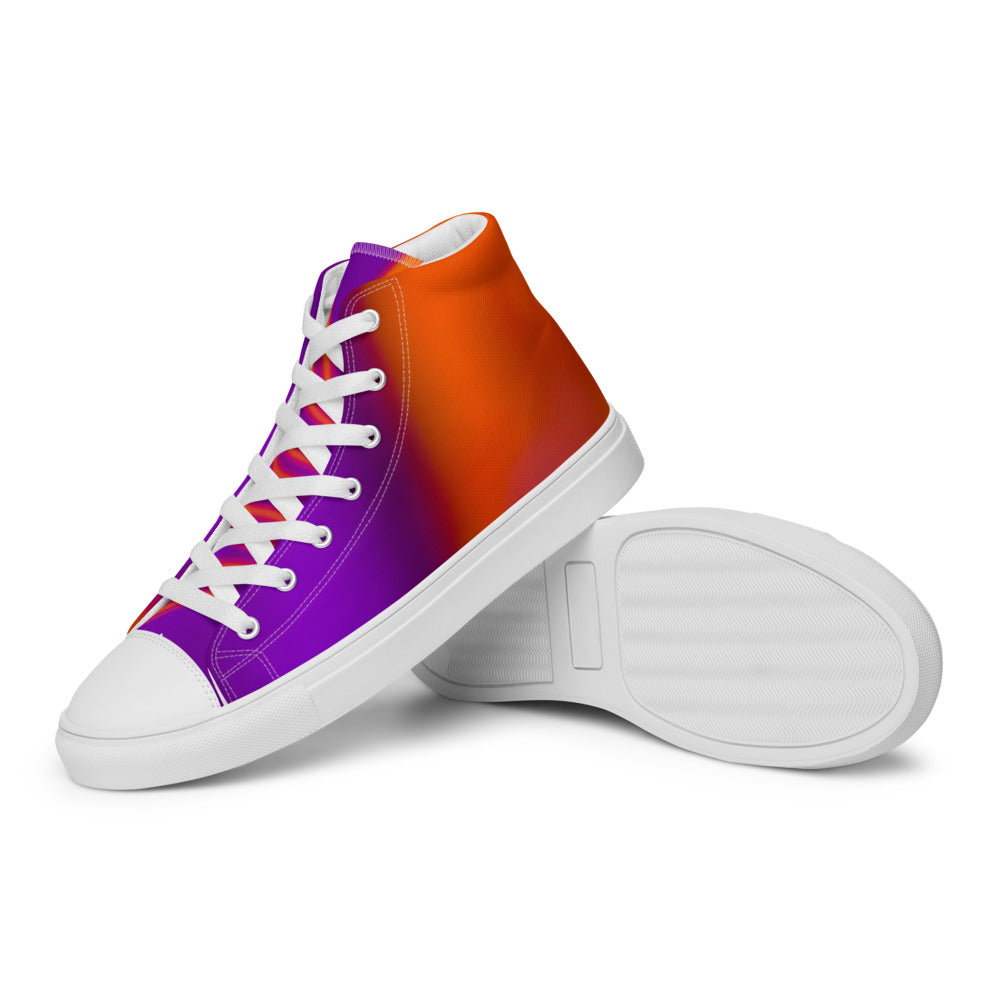 Men’s high top canvas shoes Orange & Purple