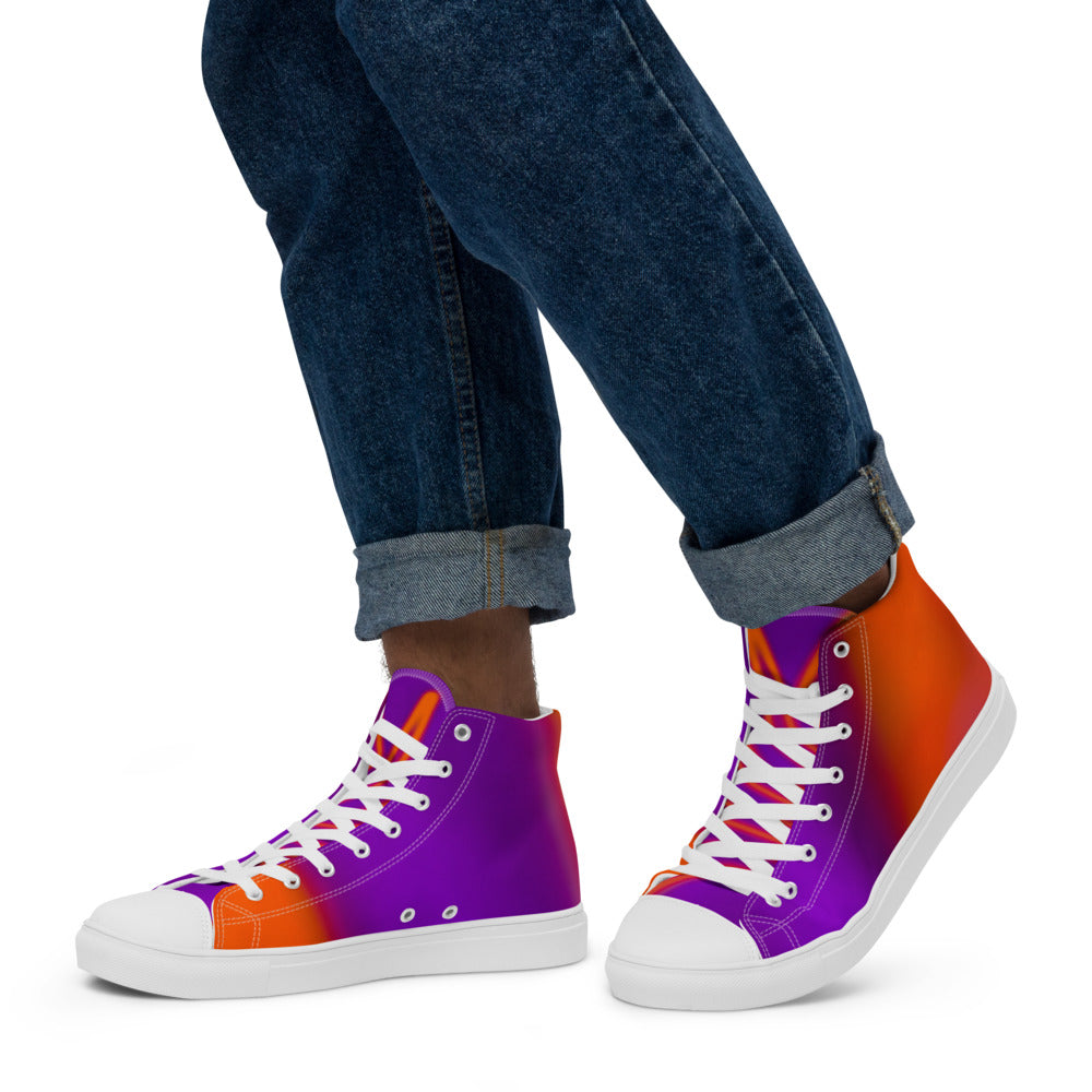 Men’s high top canvas shoes Orange & Purple