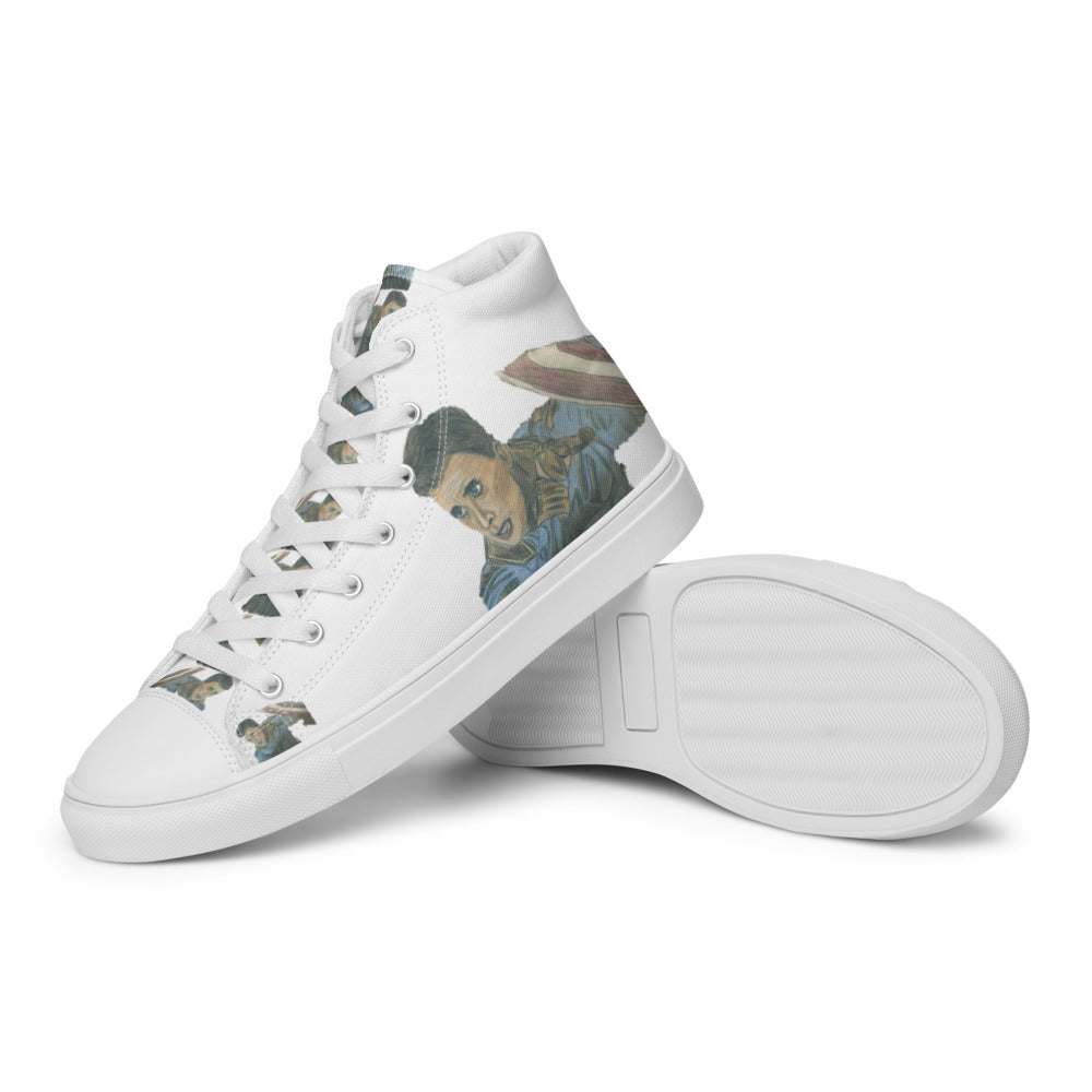 Men’s high top canvas shoes White Capt America