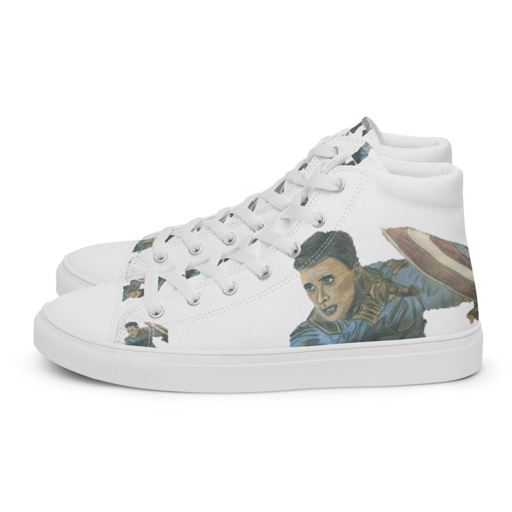 Men’s high top canvas shoes White Capt America