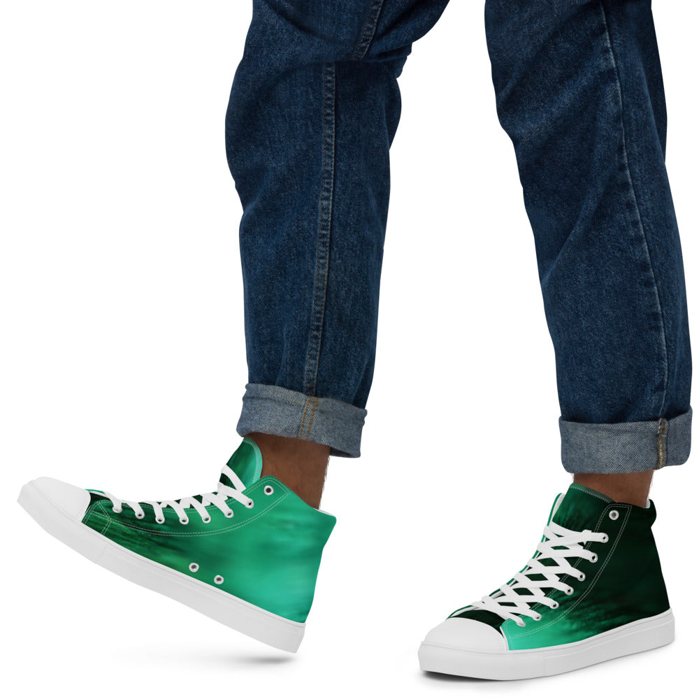 Men’s high top canvas shoes Green