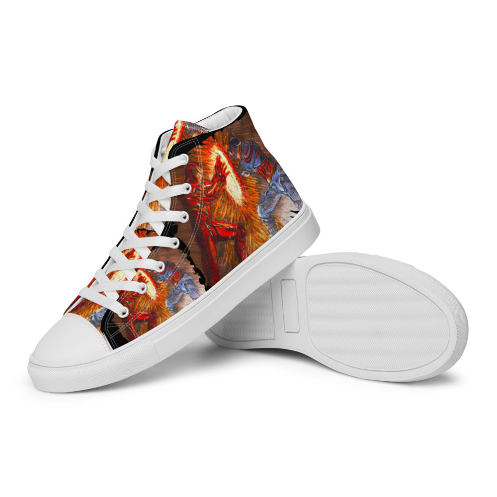 Men’s high top canvas shoes Iron Man vs Capt America