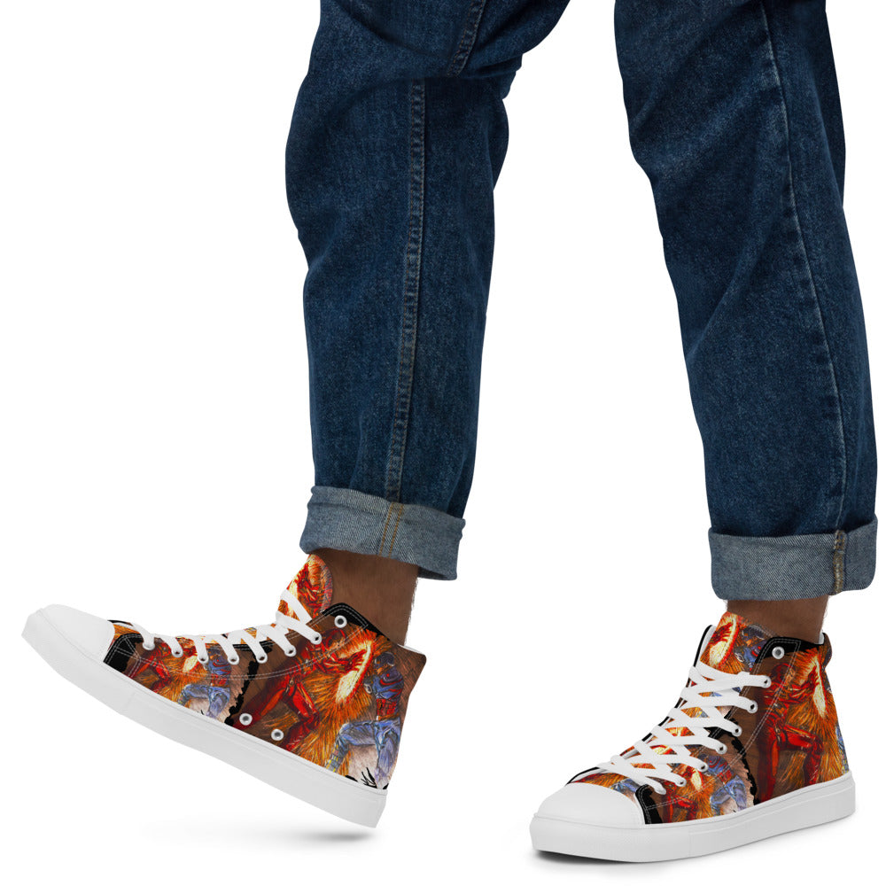 Men’s high top canvas shoes Iron Man vs Capt America