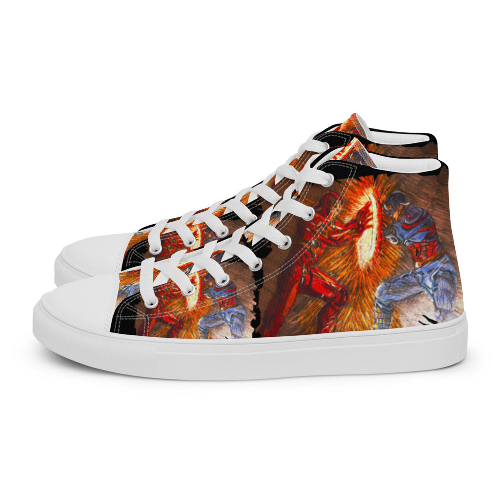 Men’s high top canvas shoes Iron Man vs Capt America