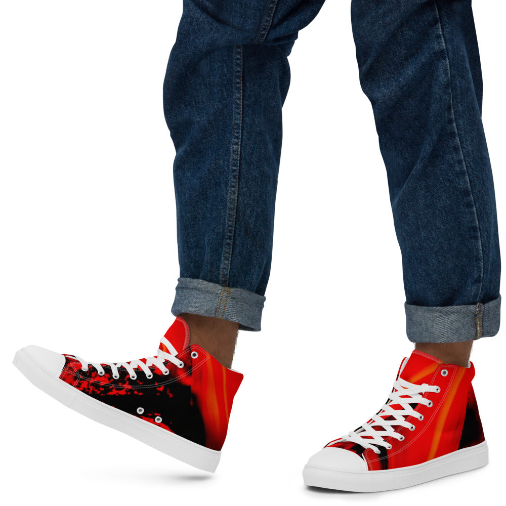 Men’s high top canvas shoes Red & Black