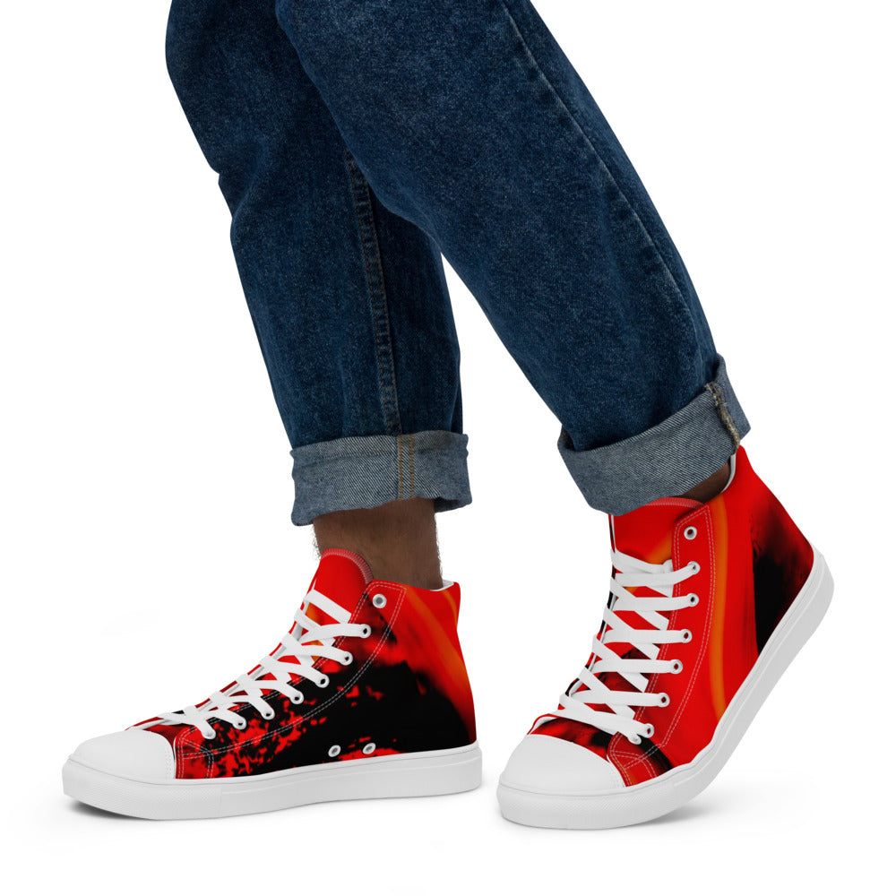 Men’s high top canvas shoes Red & Black