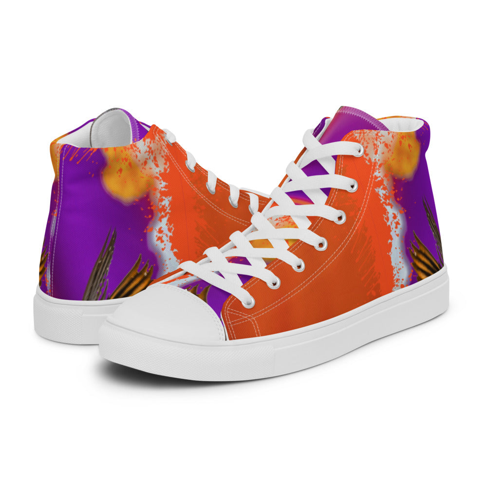 Men’s high top canvas shoes Purple & Orange