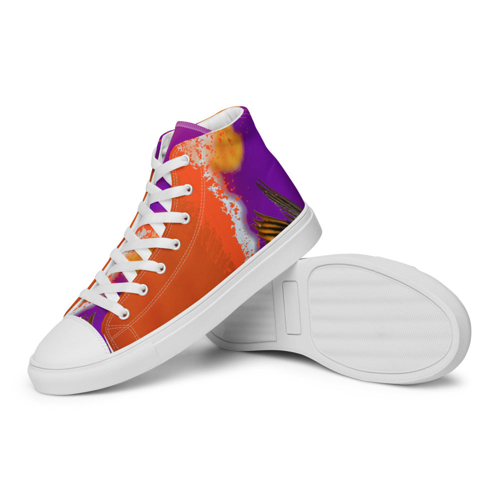 Men’s high top canvas shoes Purple & Orange