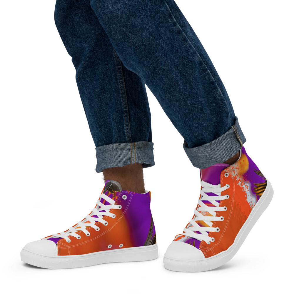 Men’s high top canvas shoes Purple & Orange