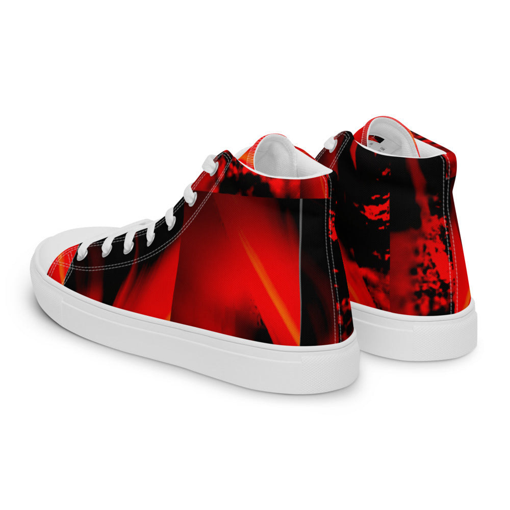 Red and Black Boys and Men’s high top canvas shoes