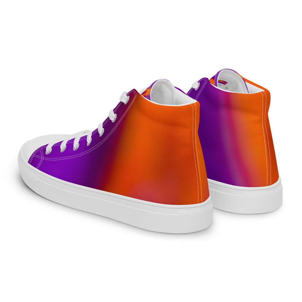 Men’s high top canvas shoes Orange & Purple