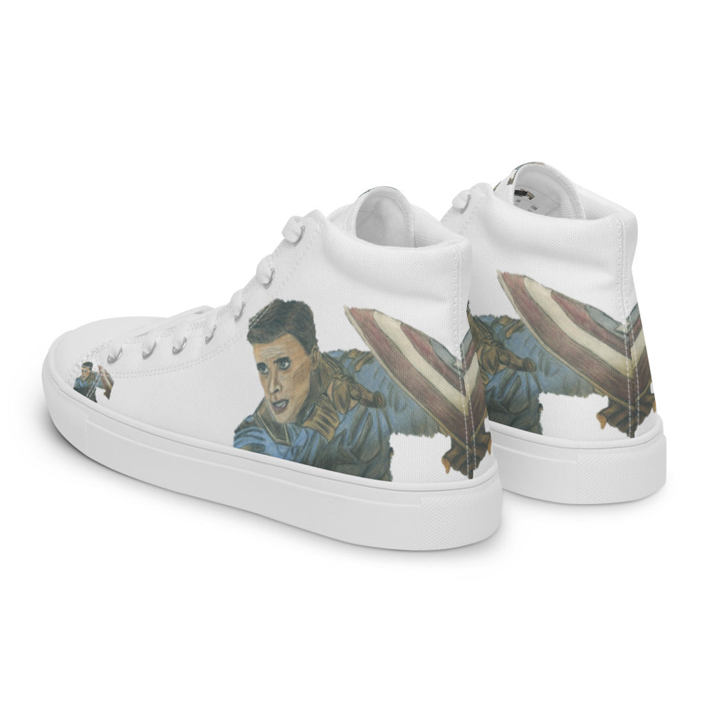 Men’s high top canvas shoes White Capt America