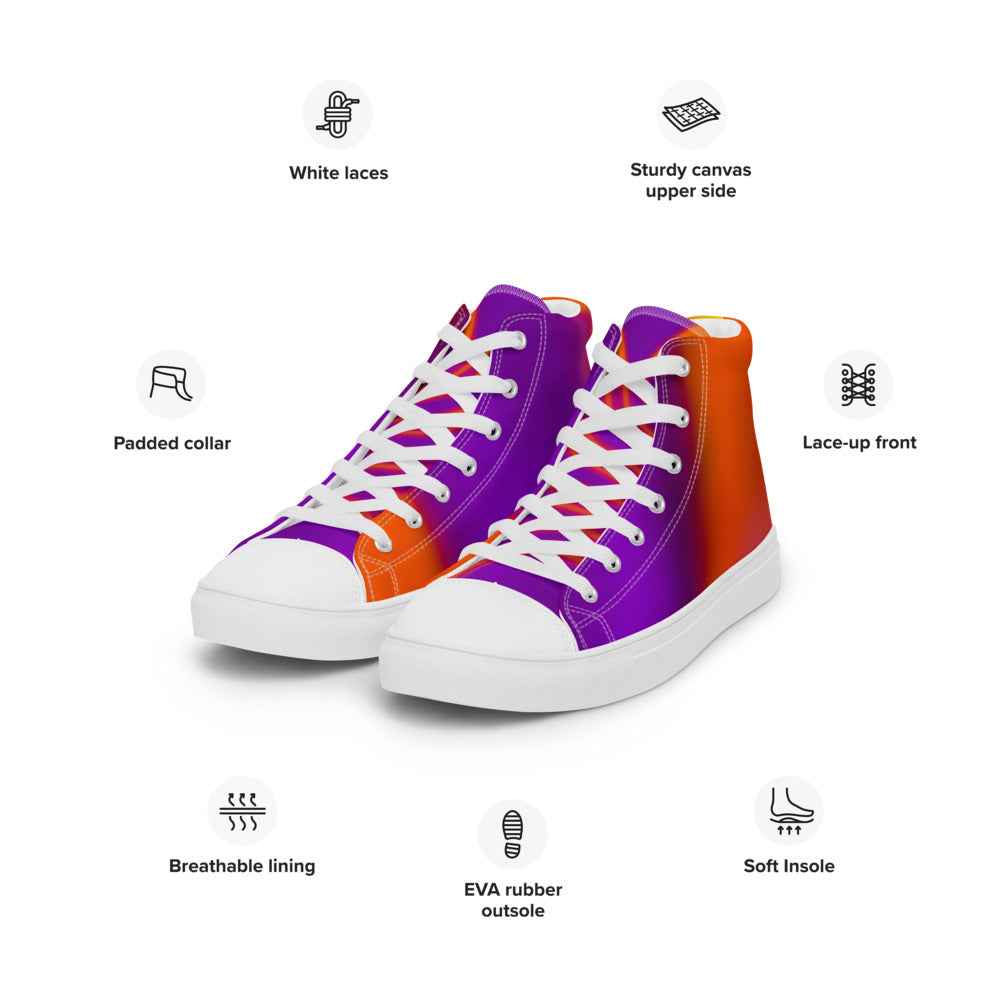 Men’s high top canvas shoes Orange & Purple