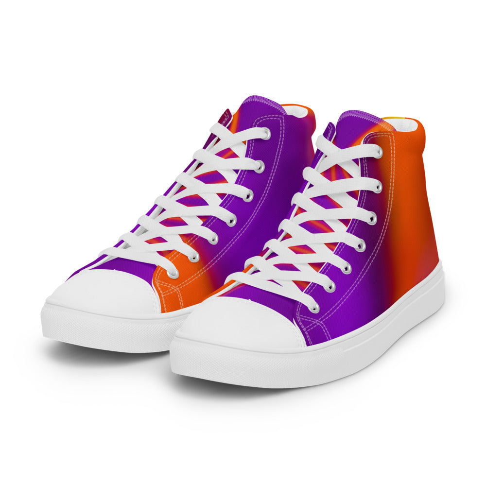 Men’s high top canvas shoes Orange & Purple