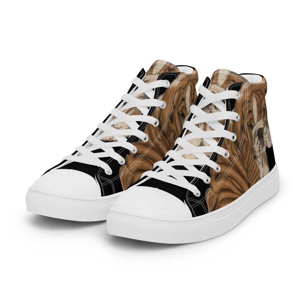 Men’s high top canvas shoes Shar Pei