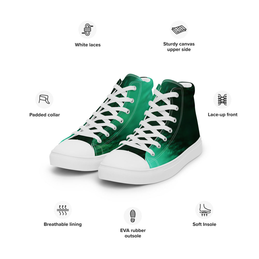 Men’s high top canvas shoes Green