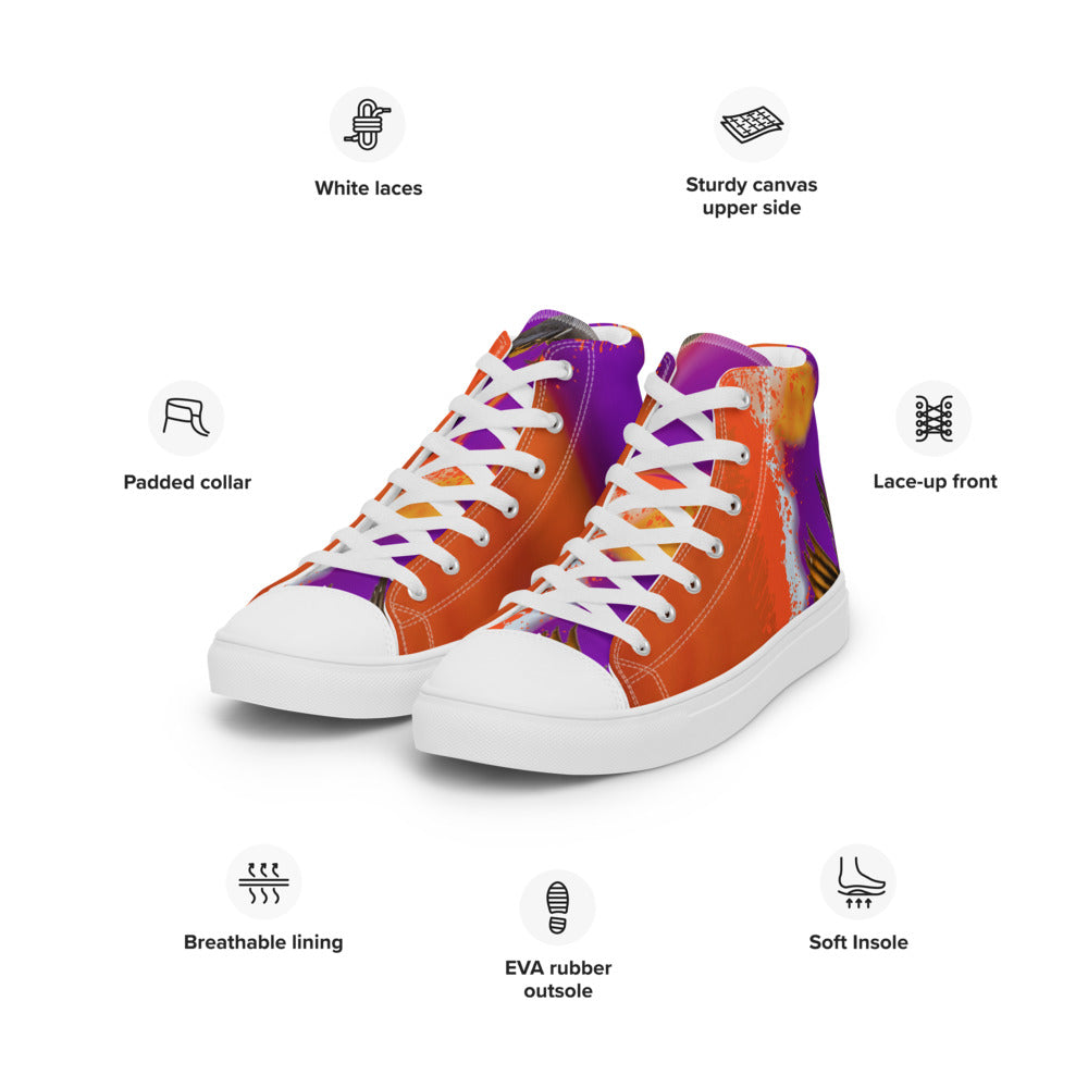 Men’s high top canvas shoes Purple & Orange