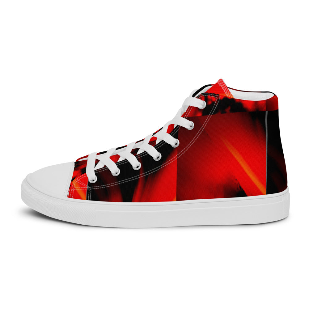 Red and Black Boys and Men’s high top canvas shoes