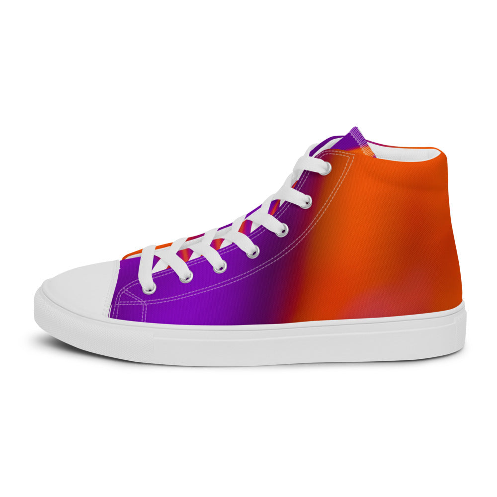 Men’s high top canvas shoes Orange & Purple