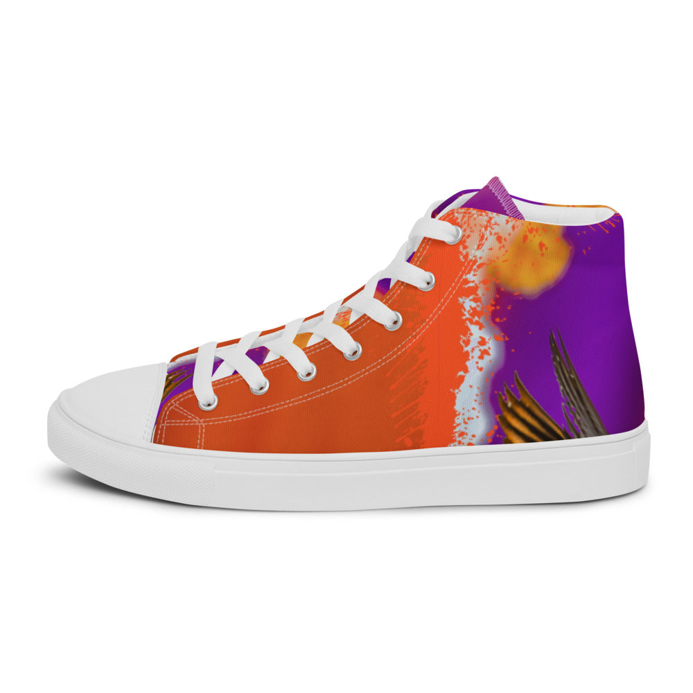 Men’s high top canvas shoes Purple & Orange