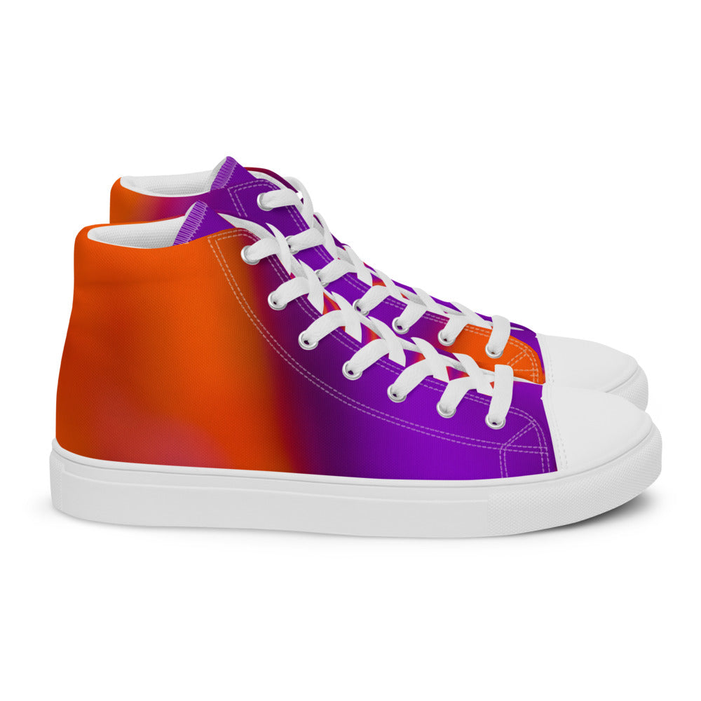 Men’s high top canvas shoes Orange & Purple