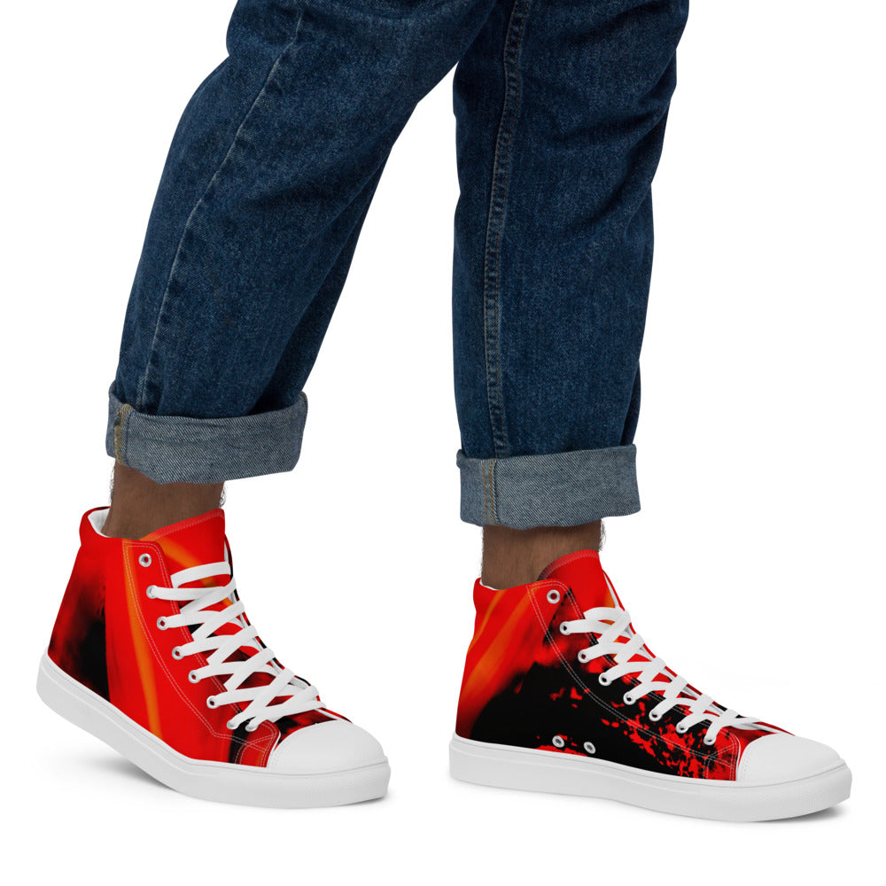 Men’s high top canvas shoes Red & Black