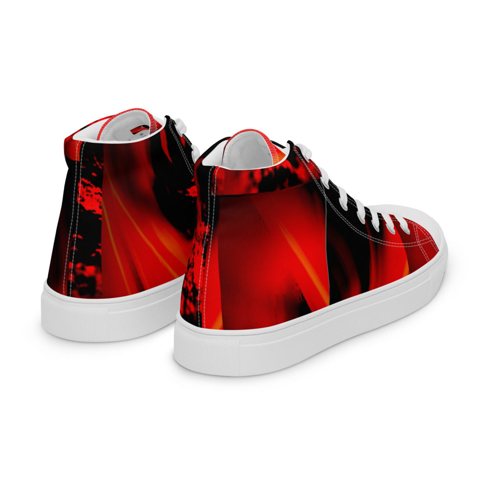 Red and Black Boys and Men’s high top canvas shoes