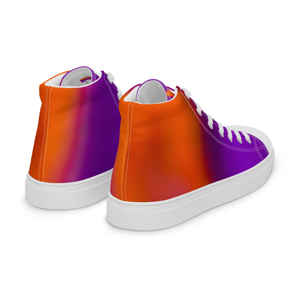 Men’s high top canvas shoes Orange & Purple