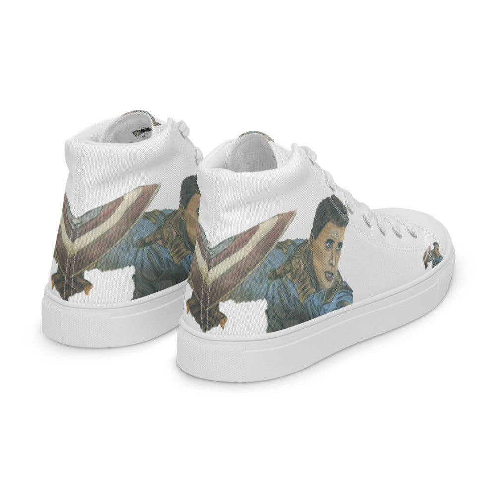 Men’s high top canvas shoes White Capt America