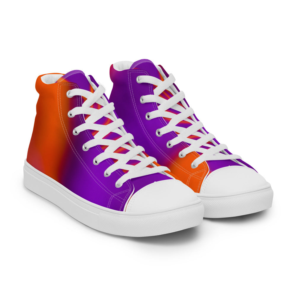 Men’s high top canvas shoes Orange & Purple