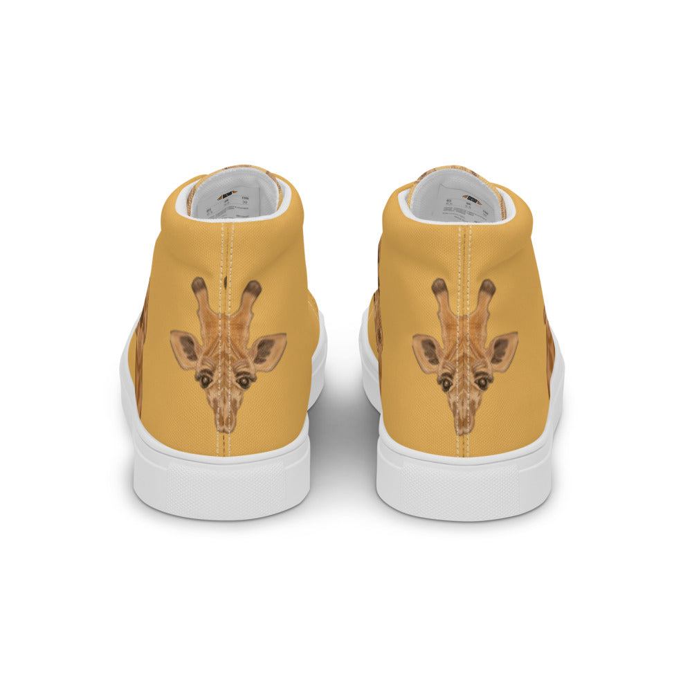 Women’s high top canvas shoes Gold Giraffe