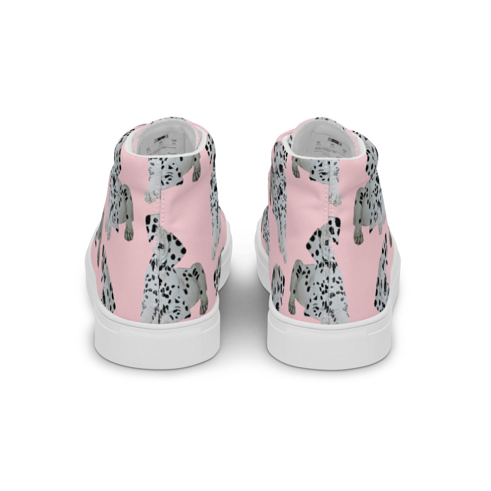 Women’s high top canvas shoes Pink Dalmation