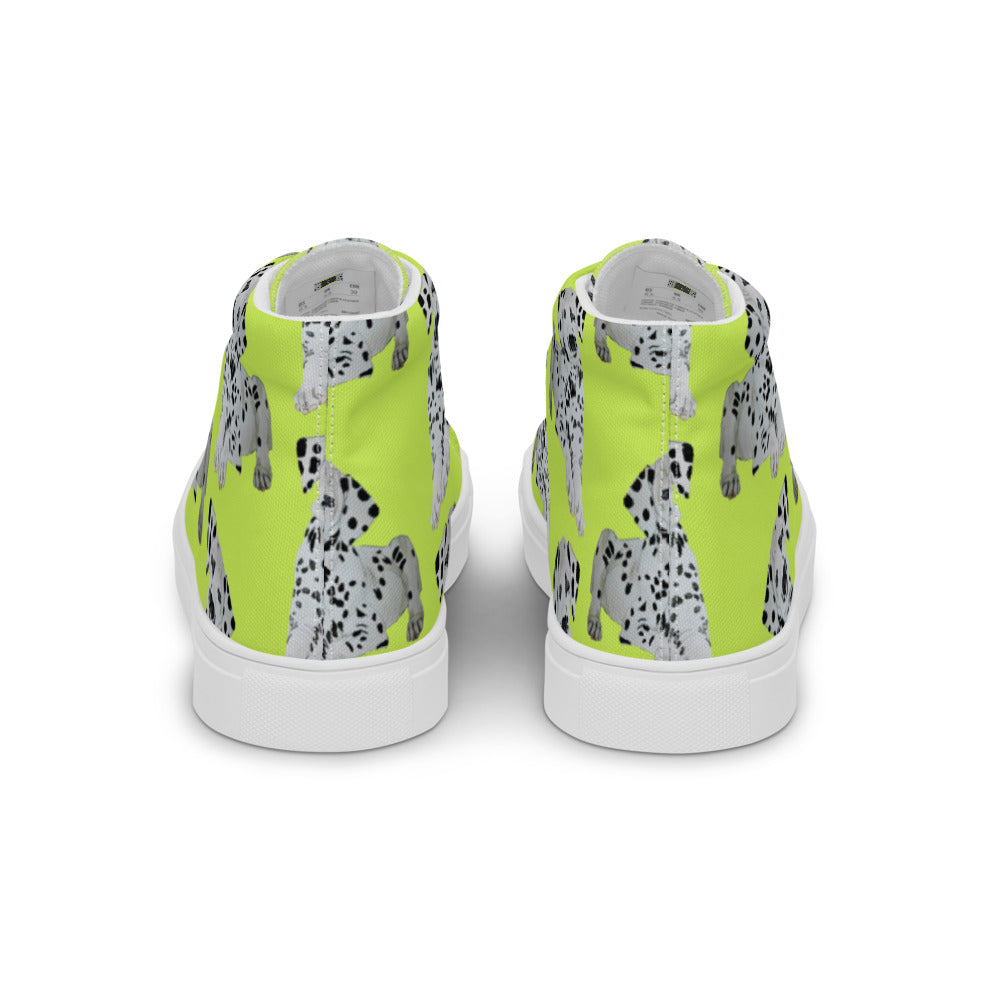 Women’s high top canvas shoes Lime Dalmatian