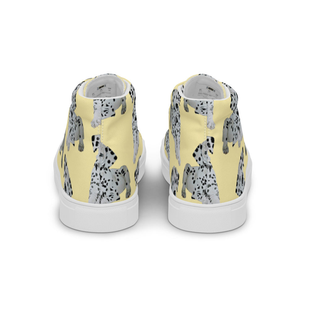 Women’s high top canvas shoes Yellow Dalmatian