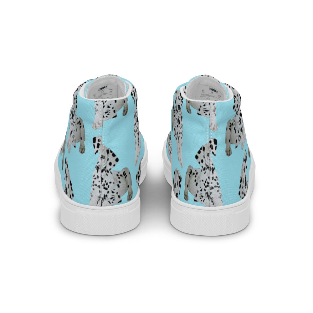 Women’s high top canvas shoes Lt Blue Dalmatian