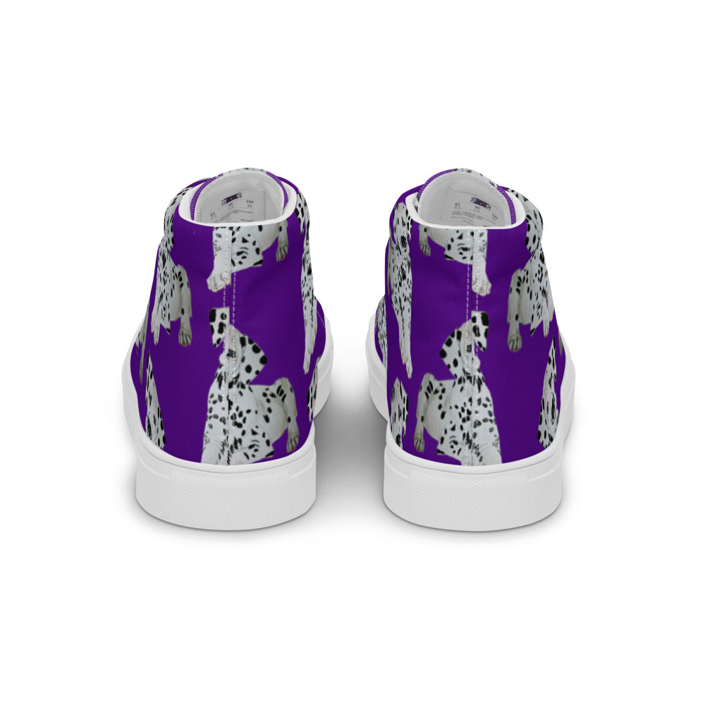 Women’s high top canvas shoes Purple Dalmatian