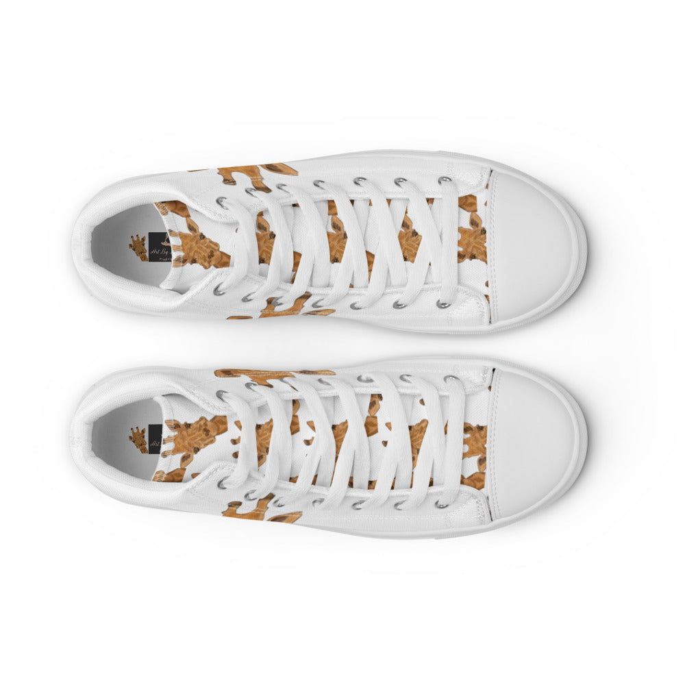 Women’s high top canvas shoes White Giraffe