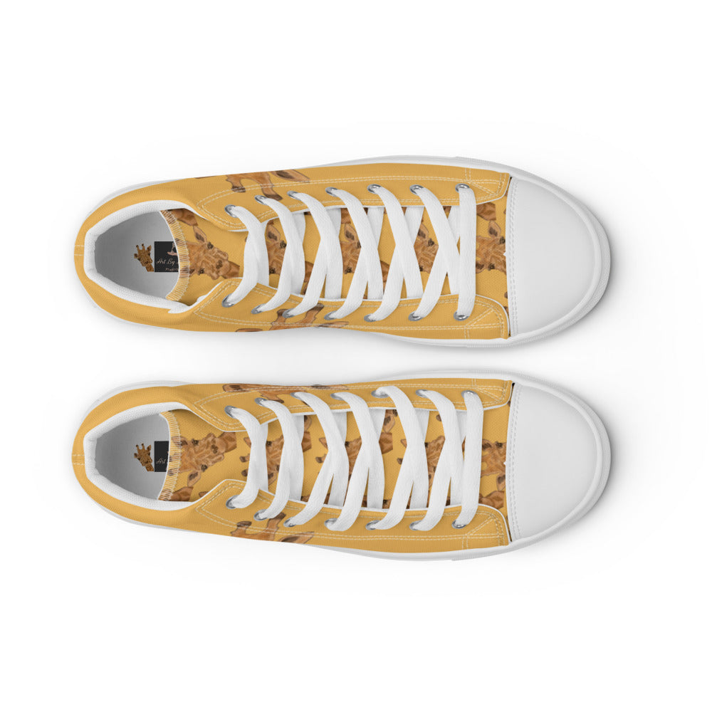 Women’s high top canvas shoes Gold Giraffe