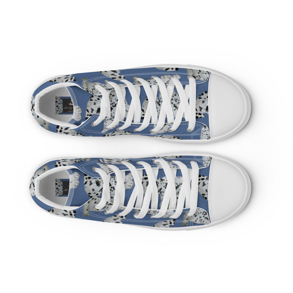 Women’s high top canvas shoes Denim Dalmatian